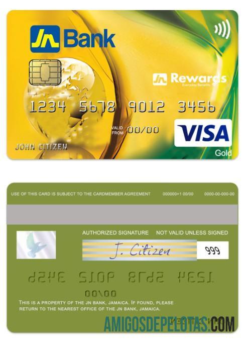 Jamaica JN Bank Visa Gold Credit Card sample